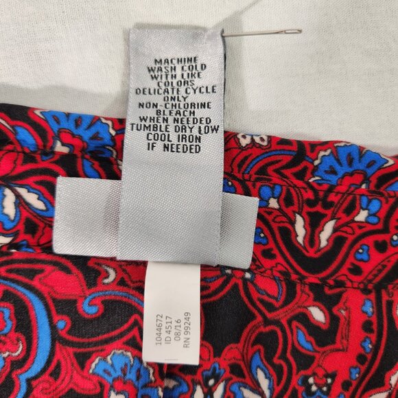 CATHERINES Preppy Multicolor Floral Roll Tab Shirt Tunic Top Size 4X New No Tag! - Picture 13 of 16